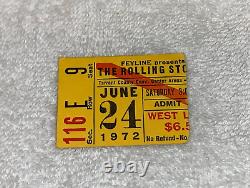 THE ROLLING STONES 1972 CONCERT TOUR TICKET STUB JUNE 24 FORT WORTH Mick Jagger