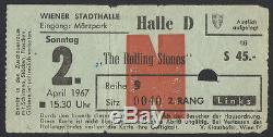 THE ROLLING STONES VIENNA concert Vintage Rare Ticket Stub European Tour 1967