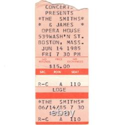 THE SMITHS & BILLY BRAGG & JAMES Concert Ticket Stub BOSTON 1985 MEAT IS MURDER