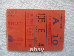 THE WHO 1974 Original CONCERT TICKET STUB Madison Square Garden, NYC
