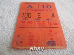 THE WHO 1974 Original CONCERT TICKET STUB Madison Square Garden, NYC