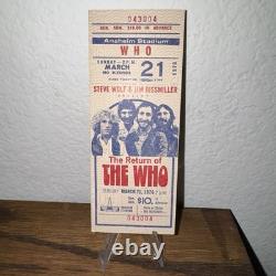 THE WHO 1976 Original CONCERT TICKET STUB Anaheim Stadium KEITH MOO RARE