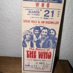THE WHO 1976 Original CONCERT TICKET STUB Anaheim Stadium KEITH MOO RARE