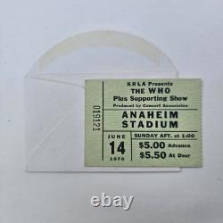 THE WHO Original 1970 CONCERT TICKET STUB Anaheim Stadium KEITH MOON