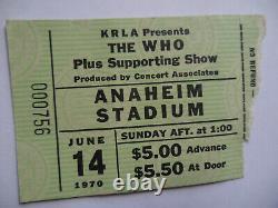 THE WHO Original 1970 CONCERT TICKET STUB Anaheim Stadium KEITH MOON