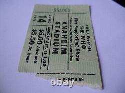 THE WHO Original 1970 CONCERT TICKET STUB Anaheim Stadium KEITH MOON