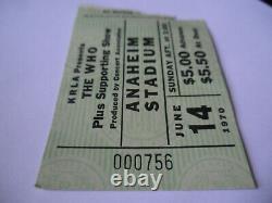 THE WHO Original 1970 CONCERT TICKET STUB Anaheim Stadium KEITH MOON