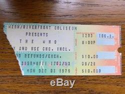 THE WHO Tragedy Concert Ticket Stub Cincinnati Dec 3 1979