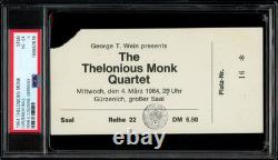 THELONIOUS MONK / 1964 Concert Ticket Stub, PSA 4