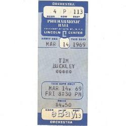 TIM BUCKLEY Full Concert Ticket Stub NYC 3/14/69 PHILHARMONIC LINCOLN CENTER