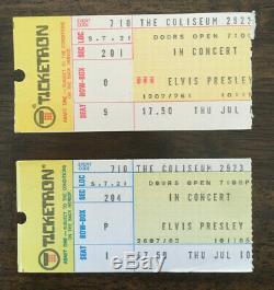 TWO Authentic 1975 Elvis Presley concert ticket stubs with FULL NAME and COA