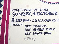 Talking Heads Genuine Vintage Concert Poster+Ticket Stub 10/9/83 U of Buffalo NY