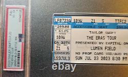 Taylor Swift ERAS TOUR PSA 4 Seattle 7/23/2023 Lumen POP 2 Ticket Stub VERY RARE