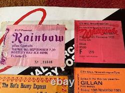 Ten Heavy Metal Bands concert ticket stubs inc Judas Priest, Saxon Motorhead