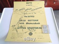 The Band, David Bromberg Arlo Guthrie Genuine Concert Poster+Ticket Stub 4/15/84
