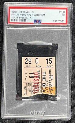 The Beatles 1964 Dallas Memorial Auditorium Concert Ticket Stub 9/18/64 Psa 1