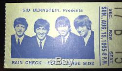 The Beatles 1965 Shea Stadium Concert Ticket Stub Blue Mezz No Reserve 99 Cents