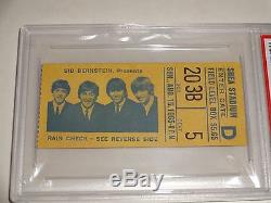 The Beatles 1965 Shea Stadium Concert -Ticket Stub & Program PSA Authentic