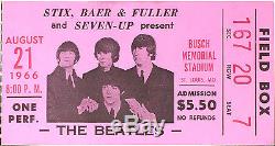 The Beatles 1966 Busch Stadium Used Fillmore-Era Concert Ticket Stub