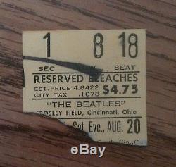 The Beatles 1966 Cincinnati Ticket Stub rain delayed afternoon concert + program