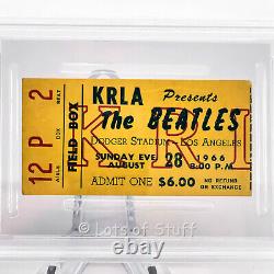 The Beatles 1966 Los Angeles Dodger Stadium Concert Ticket Stub PSA 2 KRLA