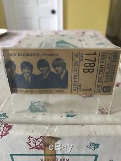 The Beatles 1966 Origial Concert Ticket Stub Shea Stadium Field Level Box Rare