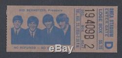 The Beatles 1966 Original Concert Ticket Stub Dark Tan -Shea Stadium New York