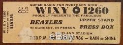 The Beatles-1966 RARE Concert Ticket Stub (Cleveland Stadium-Press Box)
