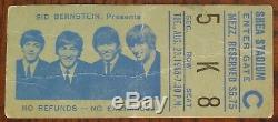 The Beatles-1966 RARE Original Concert Ticket Stub (New York-Shea Stadium)