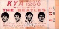 The Beatles 1966 U. S. Tour Candlestick Park Concert Ticket Stub / San Francisco