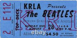 The Beatles August 8th 1966 Los Angeles Dodger Stadium Concert Ticket Stub Blue