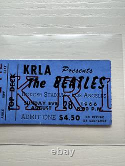 The Beatles August 8th 1966 Los Angeles Dodger Stadium Concert Ticket Stub Blue