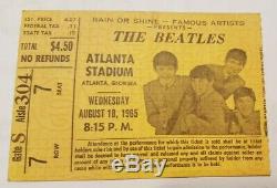 The Beatles Authentic CONCERT TICKET STUB Atlanta Stadium August 18 1965