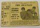 The Beatles Authentic Concert Ticket Stub Atlanta Stadium August 18 1965