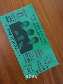 The Beatles Authentic Concert Ticket Stub Aug 21, 1966 Busch Memorial Stadium
