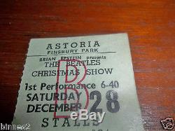 The Beatles Beatles Christmas Show 1963-64 Concert Ticket Stub Dec 28 Awesome