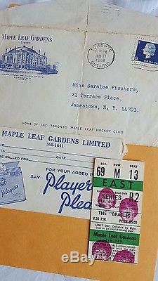 The Beatles Concert Ticket Stub Maple Leaf Gardens With Original Envelope 1966