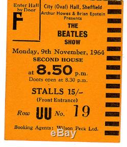 The Beatles Concert Ticket stub Original, Sheffield, England 1964