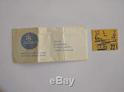 The Beatles Concert ticket stub August 22, 1965 Portland OR and ticket envelope