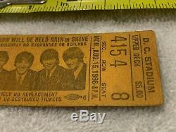 The Beatles Rare Vintage 1966 Washington D. C. Stadium Concert Ticket Stub USA