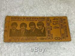 The Beatles Rare Vintage 1966 Washington D. C. Stadium Concert Ticket Stub USA