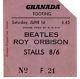 The Beatles/roy Orbison Concert Ticket Stub Original, Tooting, England 1963
