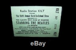 The Beatles Sam Houston Coliseum Concert Ticket Stub 1965, rare vintage