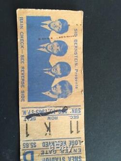 The Beatles Shea Stadium Concert, August 15, 1965 Ticket Stub