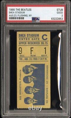 The Beatles Shea Stadium Concert Ticket Stub 1966? Flushing New York 8/23? Psa 2