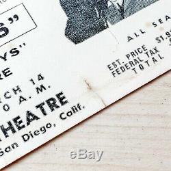 The Beatles Ticket Stub March 14 1964 Closed Circuit Concert Telecast San Diego