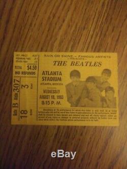 The Beatles original 1965 Atlanta Stadium concert ticket stub very good+ cond US