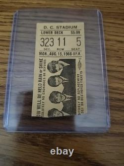 The Beatles original 1966 Washington D. C. Aug. 15th concert ticket stub vg+ cond