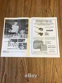 The Beatles original Sept. 1964 Milwaukee concert ticket stub & program vg cond