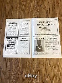 The Beatles original Sept. 1964 Milwaukee concert ticket stub & program vg cond